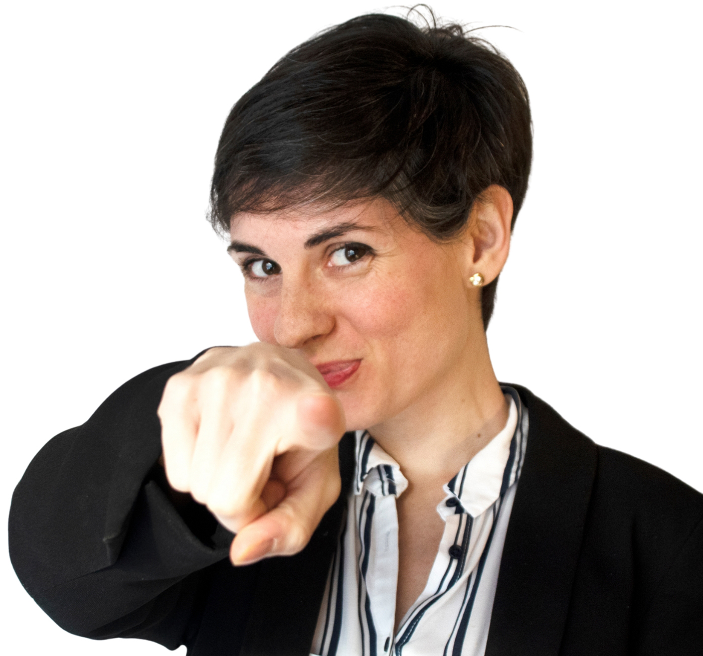 Elena Mase con la mano apoyada en la cara